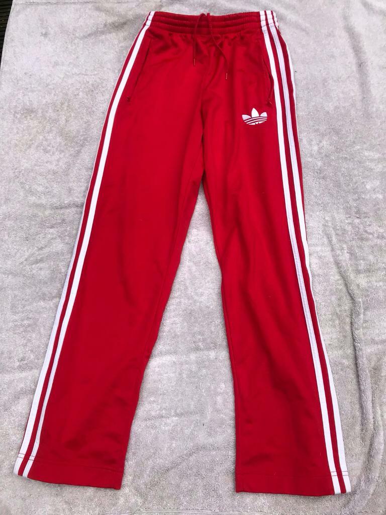 red and white adidas joggers